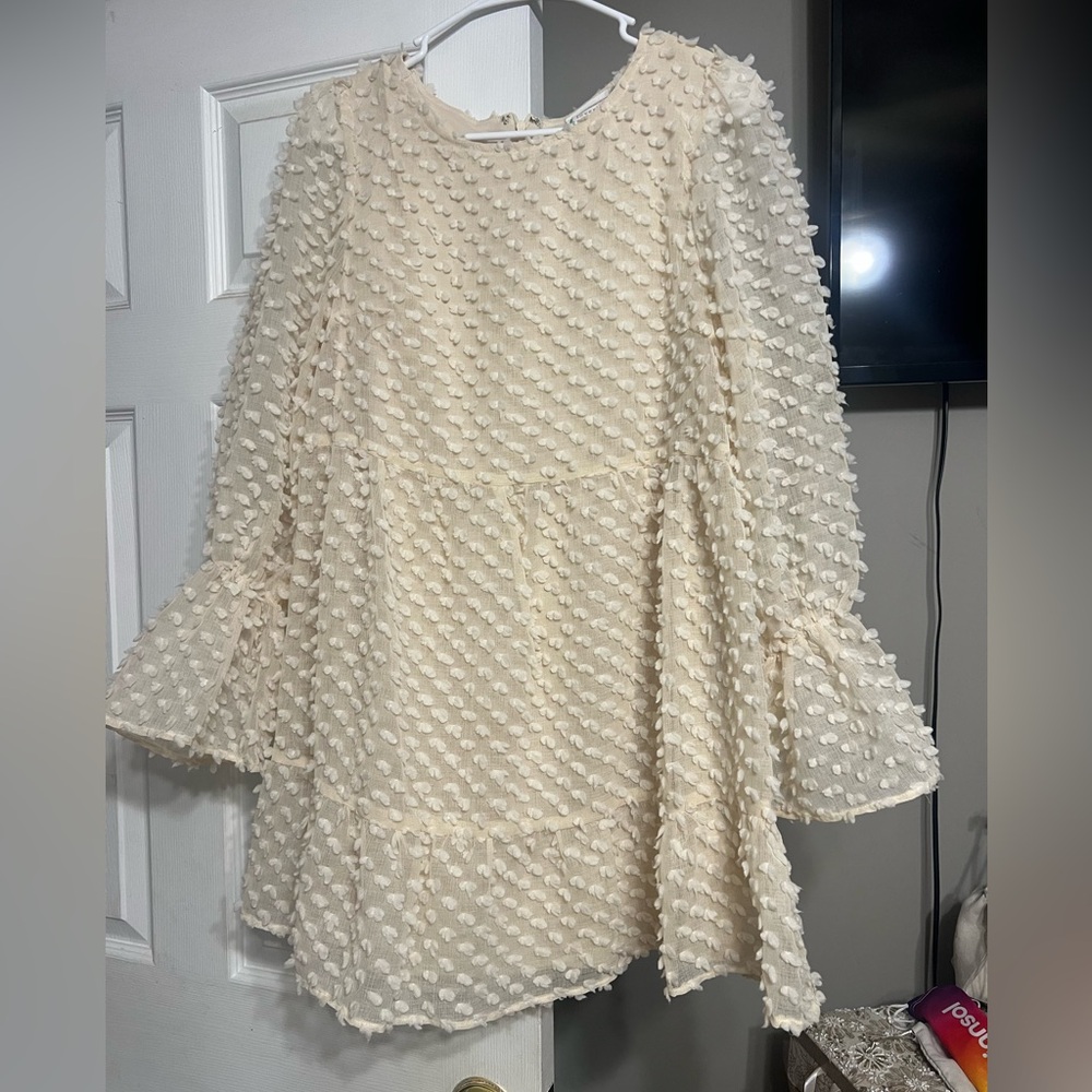 Love Riche Cream Textured Dress
